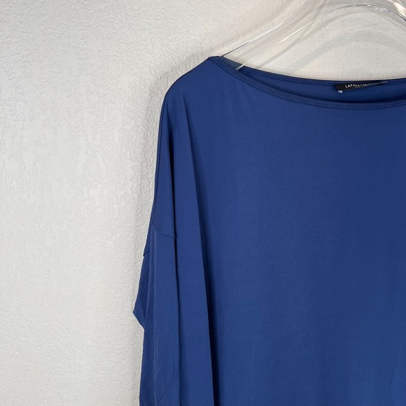 Lafayette Women's Boat‎ Neck Asymmetrical Tee Long Sleeve Navy Blue Size - Picture 3 of 12